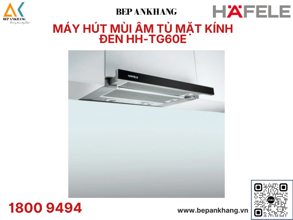 Máy hút mùi âm tủ mặt kính đen Hafele HH-TG60E 539.81.073 - thương hiệu Đức